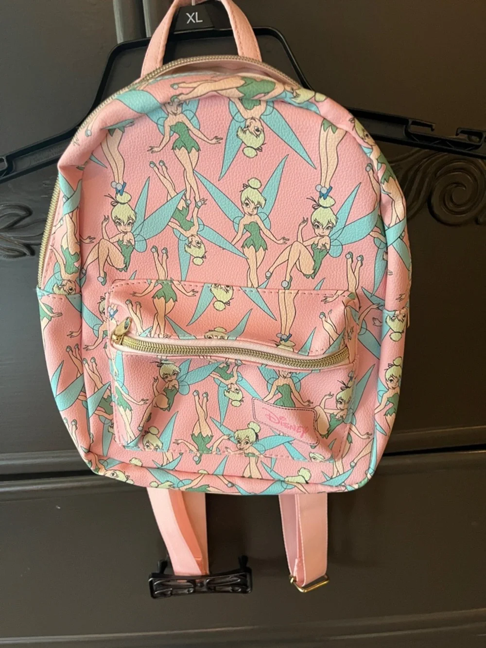 Disney Pink Tinker Bell Patterned Kids Backpack with Aqua Wings